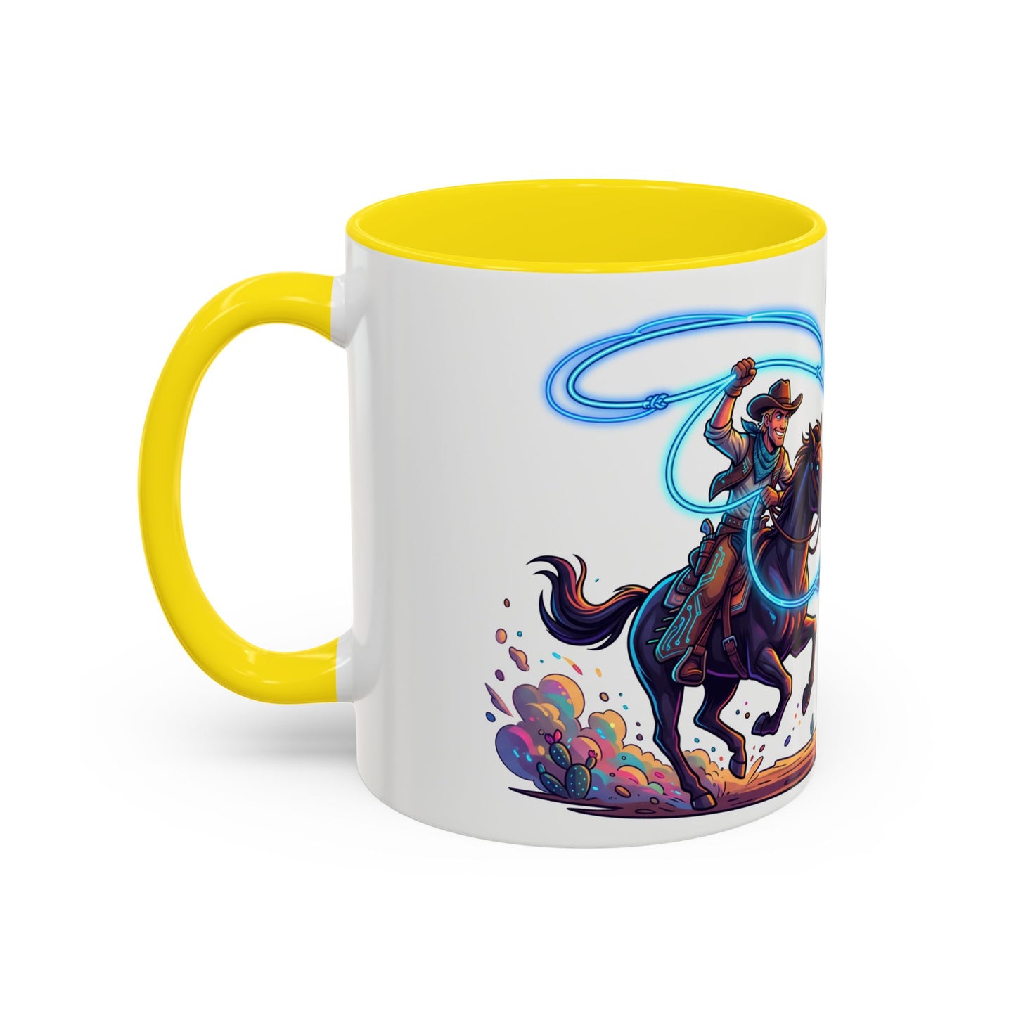 Cowboy vs. Tornado Accent Coffee Mug — Western Fantasy 11oz/15oz