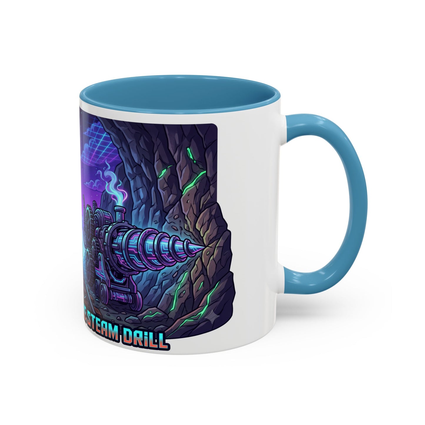 Steam Drill Band Coffee Mug — 'John Henry & The Steam Drill' Retro Rock Music Mug