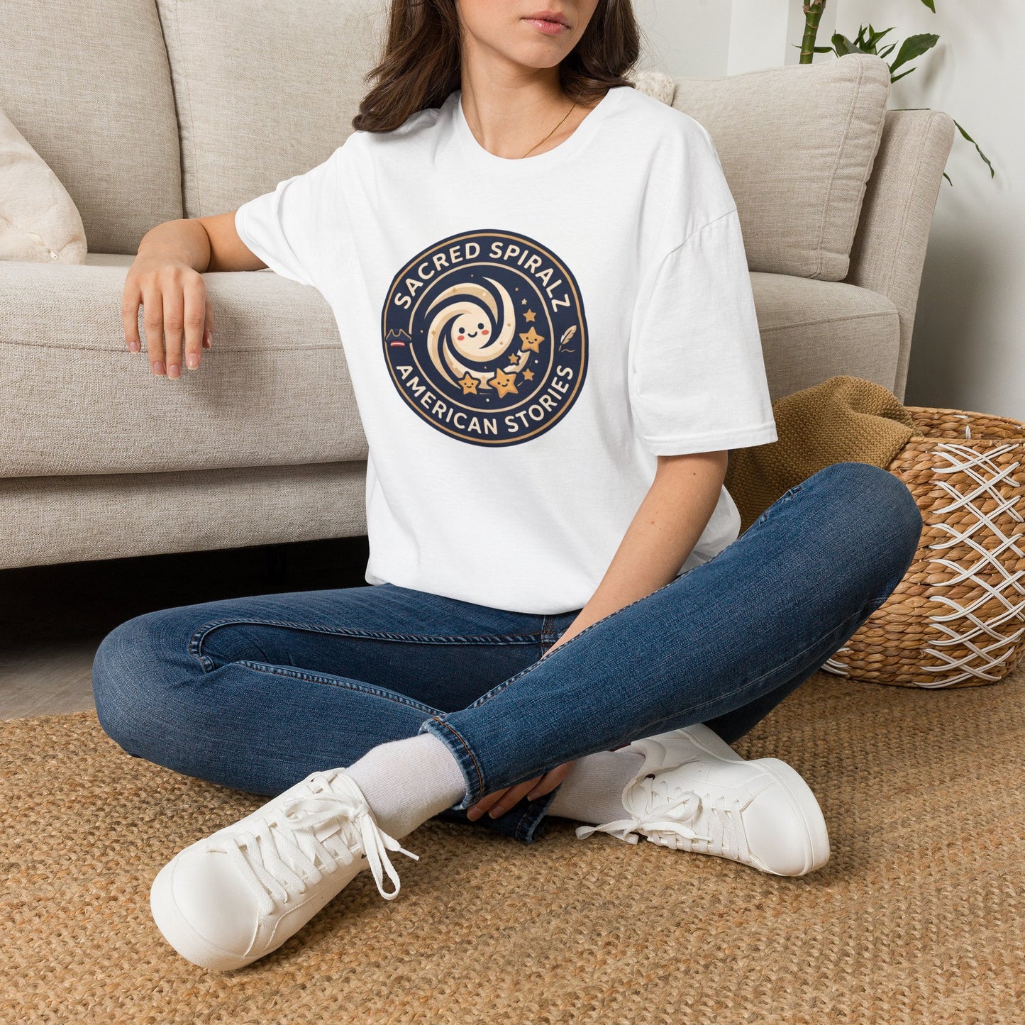 Sacred Spiralz™ Logo T-Shirt — 'Sacred Spiralz American Stories' Vintage Badge Tee