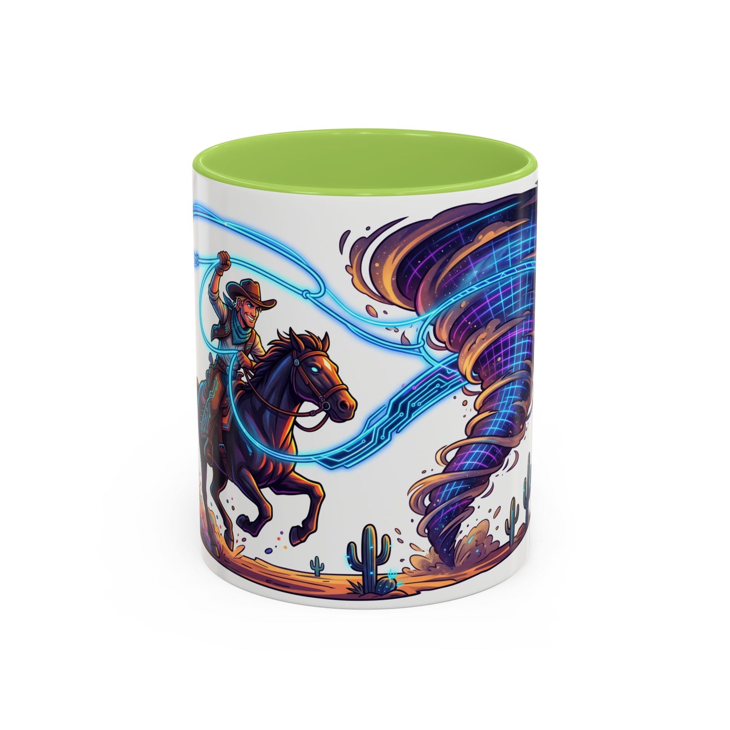 Cowboy vs. Tornado Accent Coffee Mug — Western Fantasy 11oz/15oz