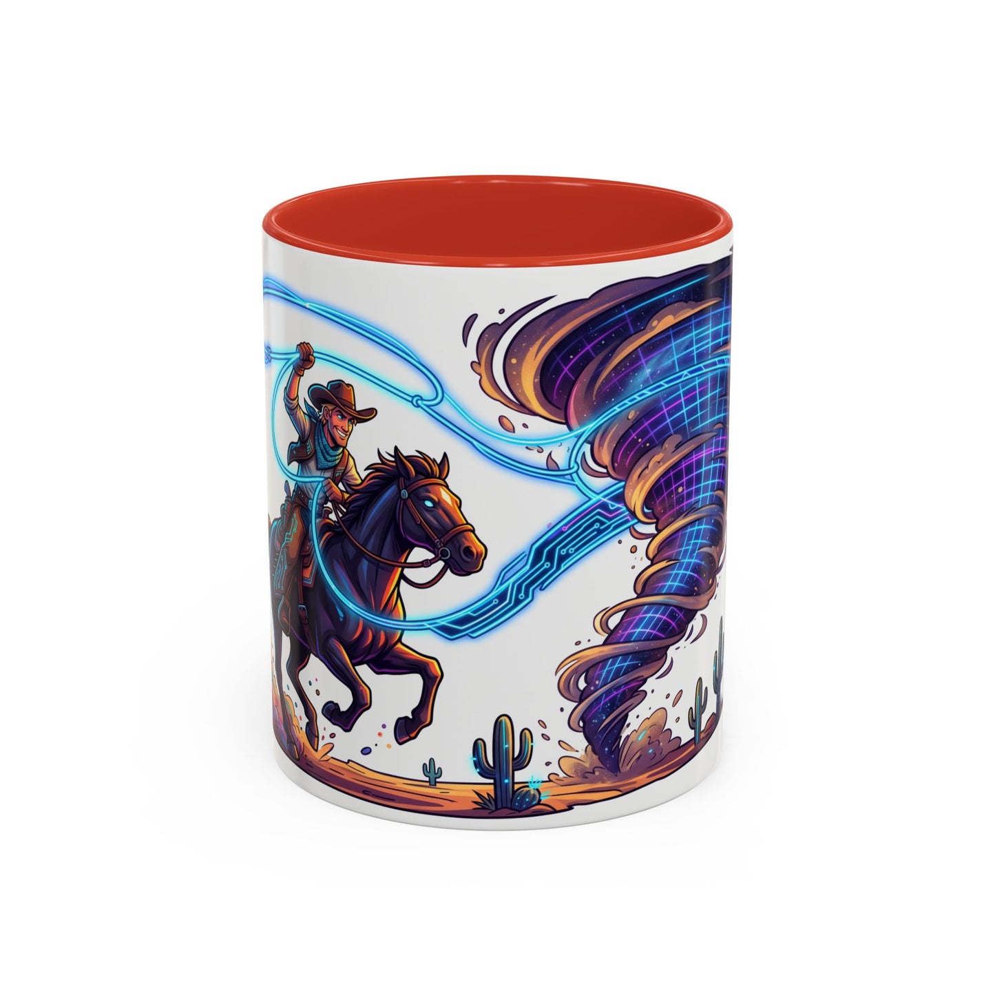 Cowboy vs. Tornado Accent Coffee Mug — Western Fantasy 11oz/15oz