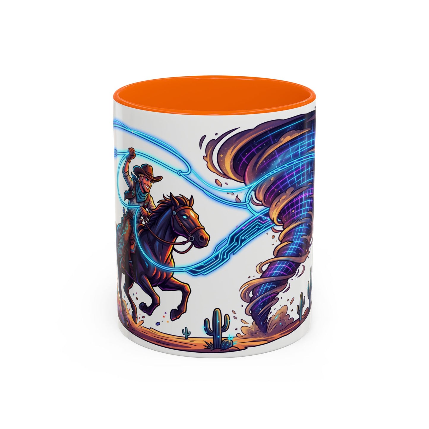 Cowboy vs. Tornado Accent Coffee Mug — Western Fantasy 11oz/15oz