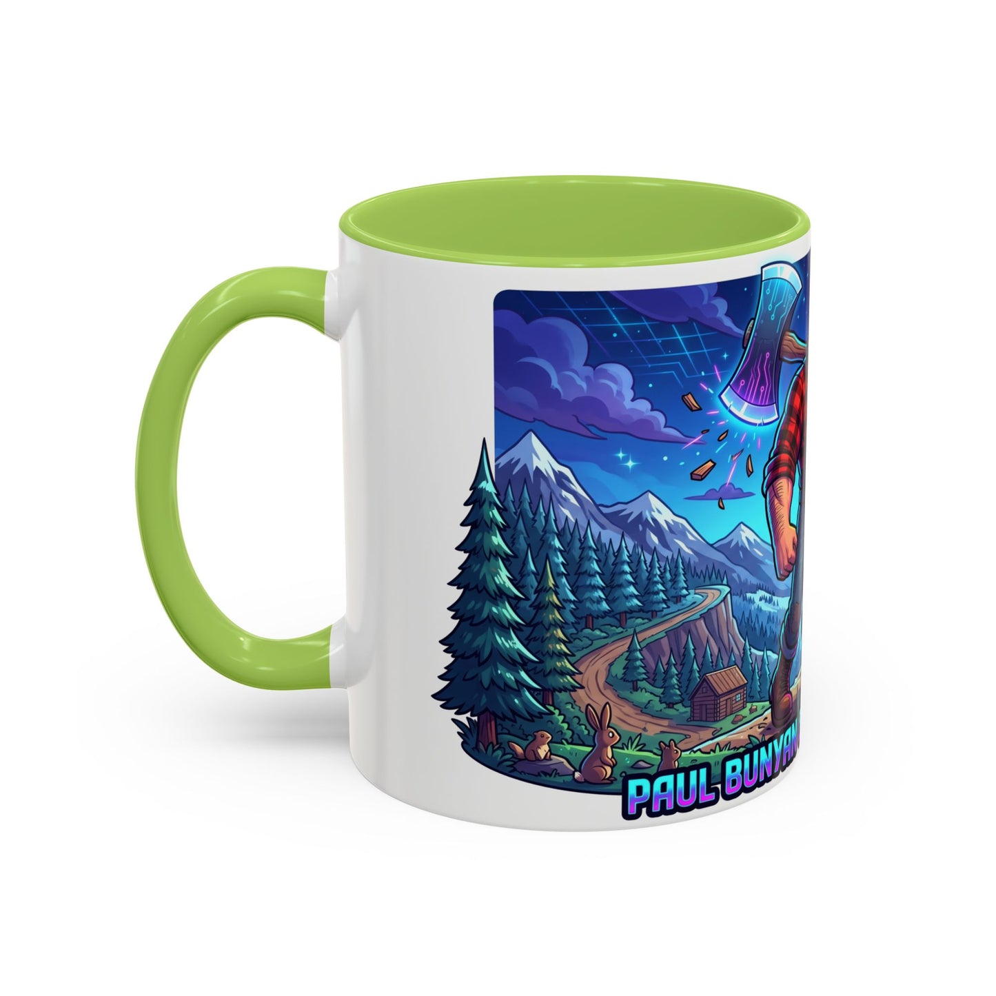 Paul Bunyan & Babe the Blue Ox Coffee Mug — Rustic Lumberjack Accent Mug