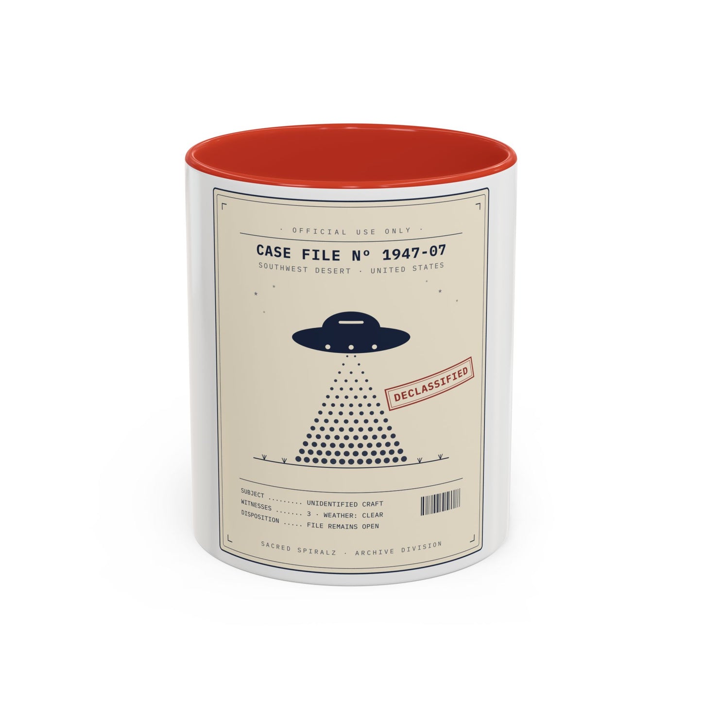 UFO Case File Coffee Mug — Declassified Alien Abduction Design (11/15oz)