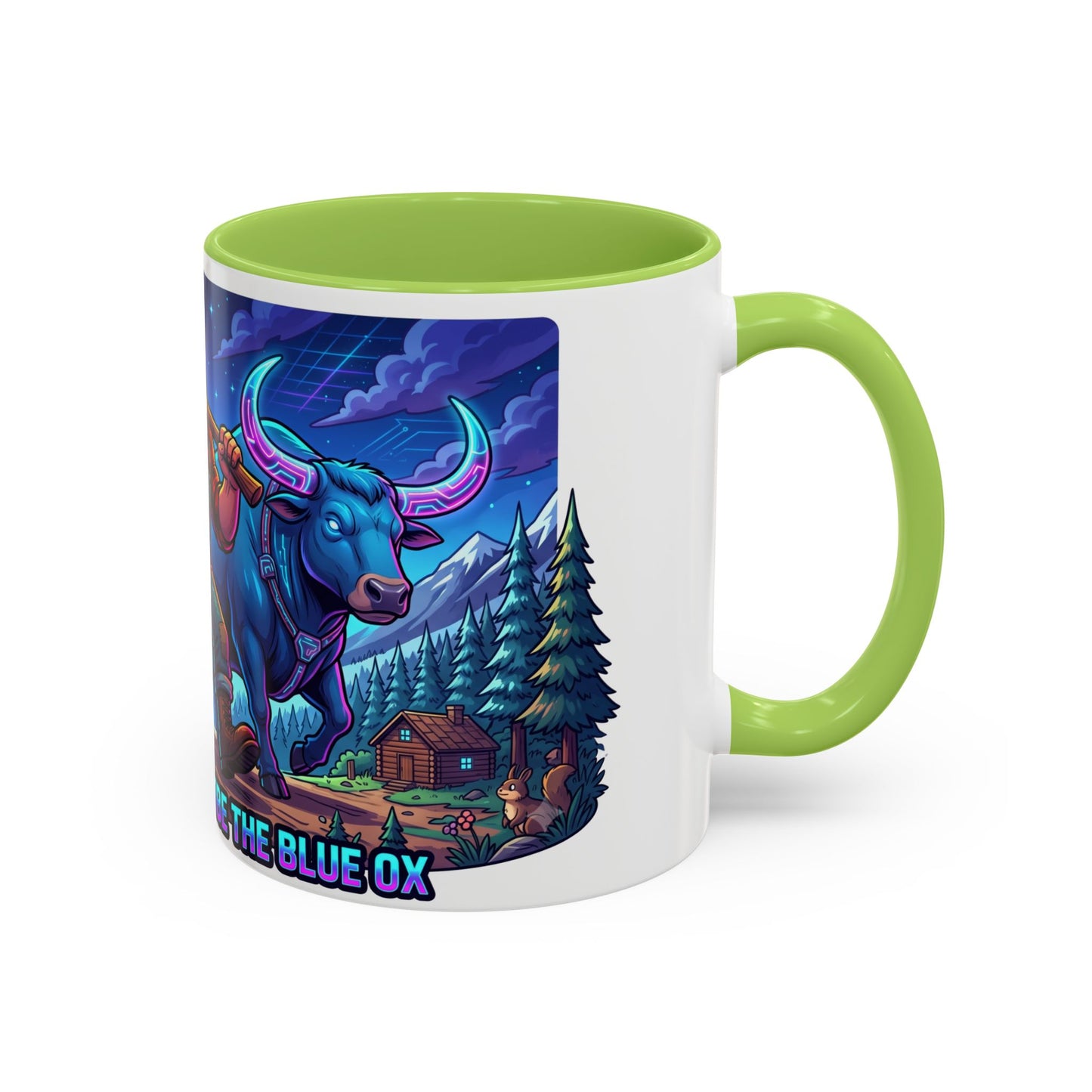 Paul Bunyan & Babe the Blue Ox Coffee Mug — Rustic Lumberjack Accent Mug