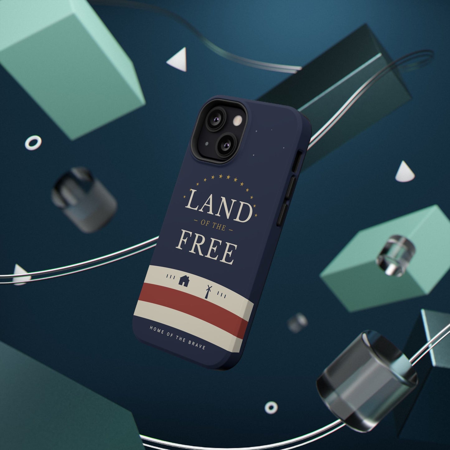 Land of the Free iPhone Impact-Resistant Case — Patriotic Stars & Stripes Phone Cover