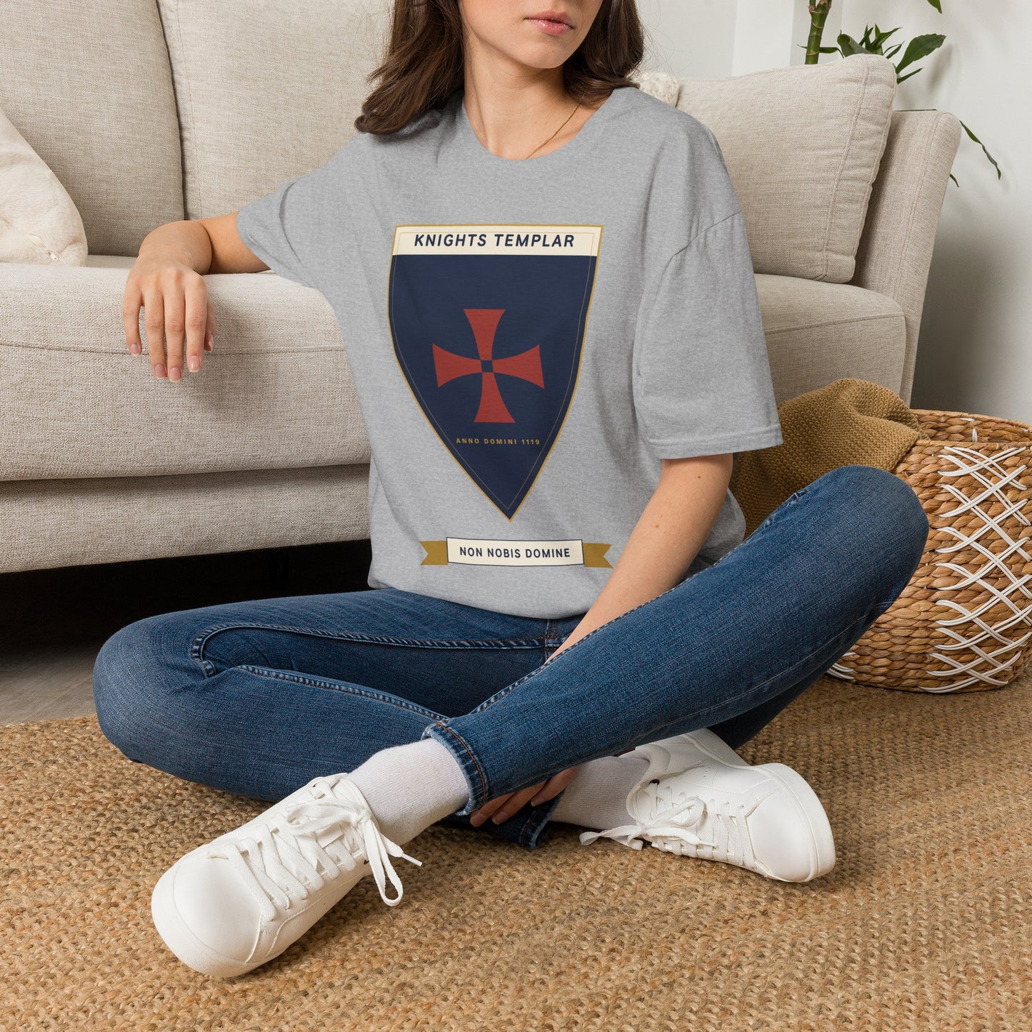 Knights Templar Shield T-Shirt — Vintage Crusader Cross Tee