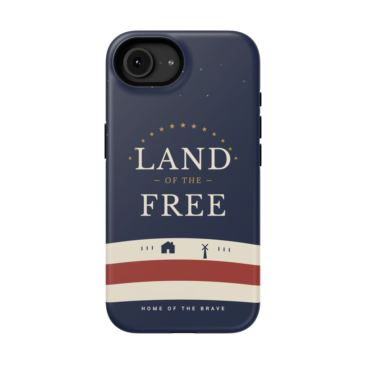 Land of the Free iPhone Impact-Resistant Case — Patriotic Stars & Stripes Phone Cover