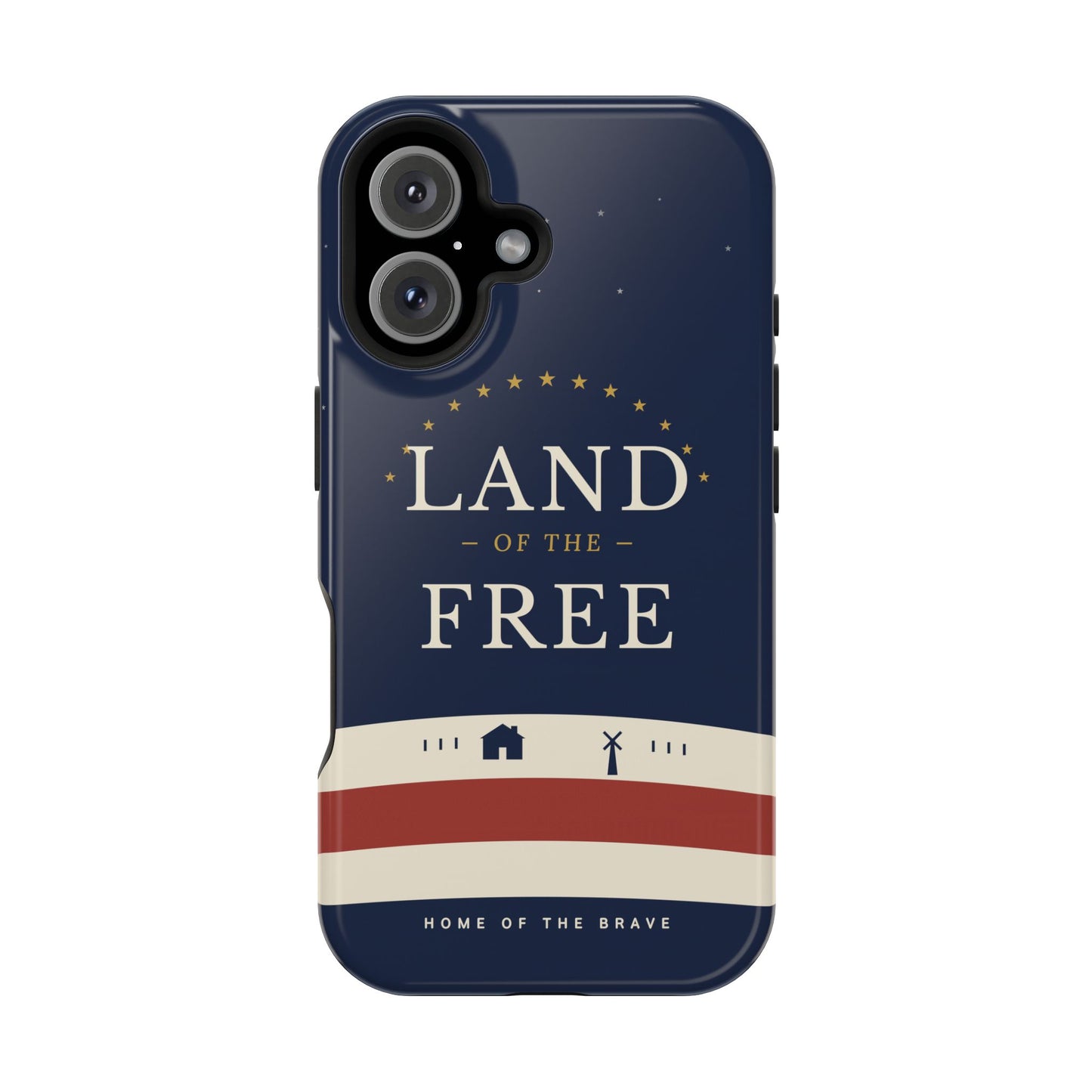Land of the Free iPhone Impact-Resistant Case — Patriotic Stars & Stripes Phone Cover