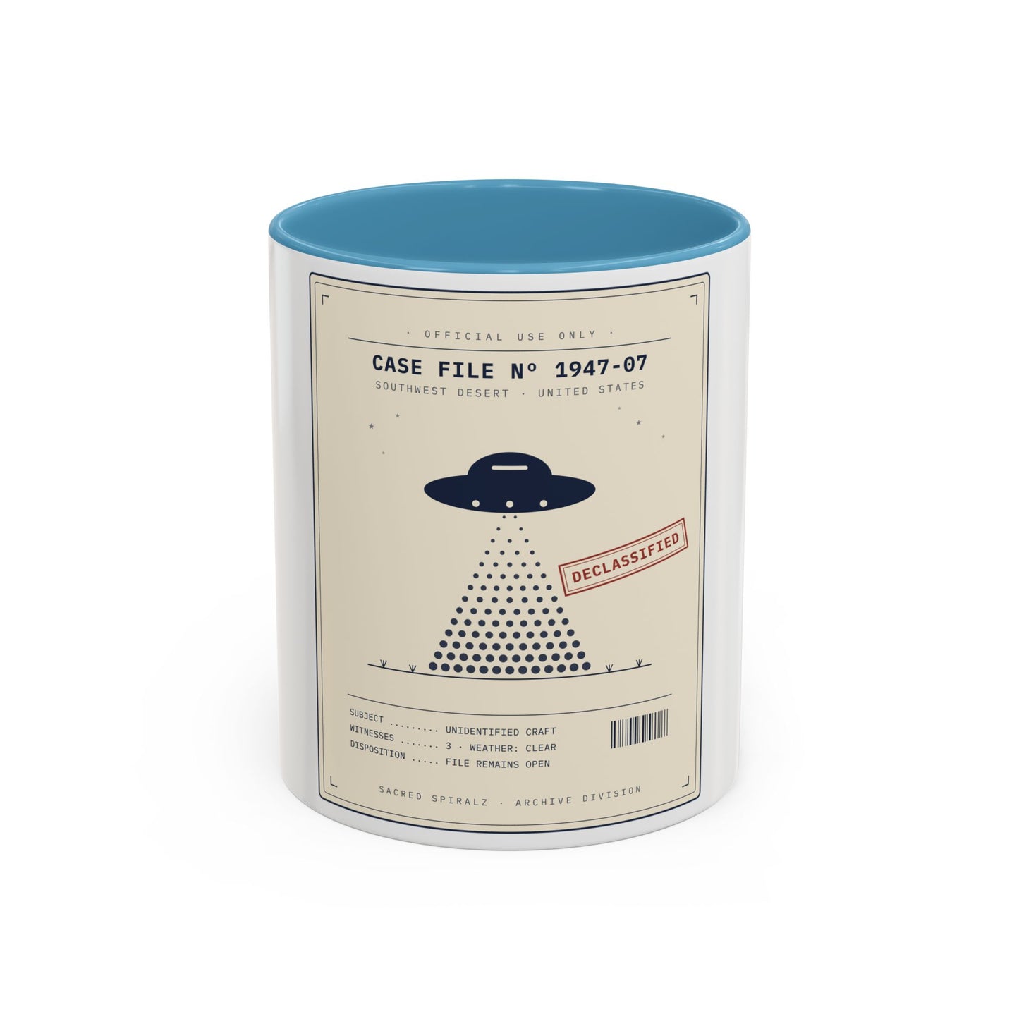 UFO Case File Coffee Mug — Declassified Alien Abduction Design (11/15oz)