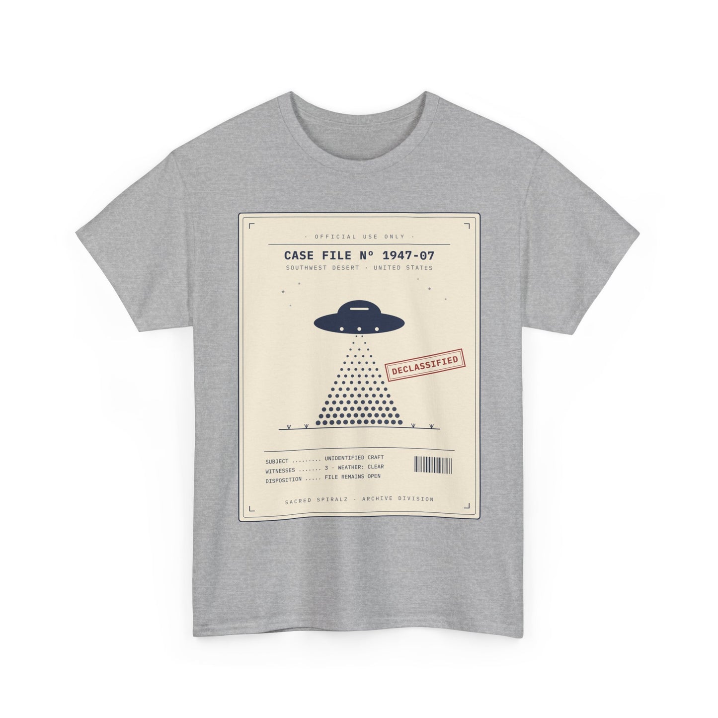UFO Case File Graphic Tee – "Case File #1947-07" Alien Abduction T‑Shirt