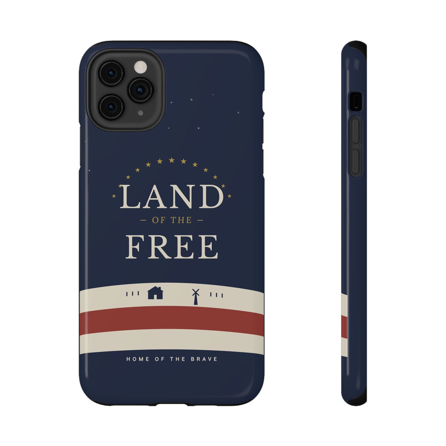 Land of the Free iPhone Impact-Resistant Case — Patriotic Stars & Stripes Phone Cover
