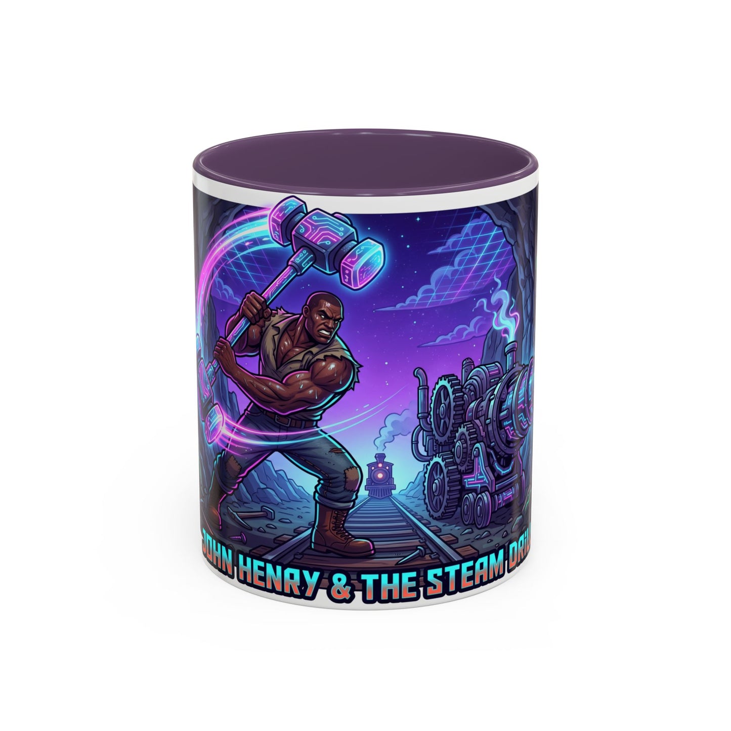 Steam Drill Band Coffee Mug — 'John Henry & The Steam Drill' Retro Rock Music Mug