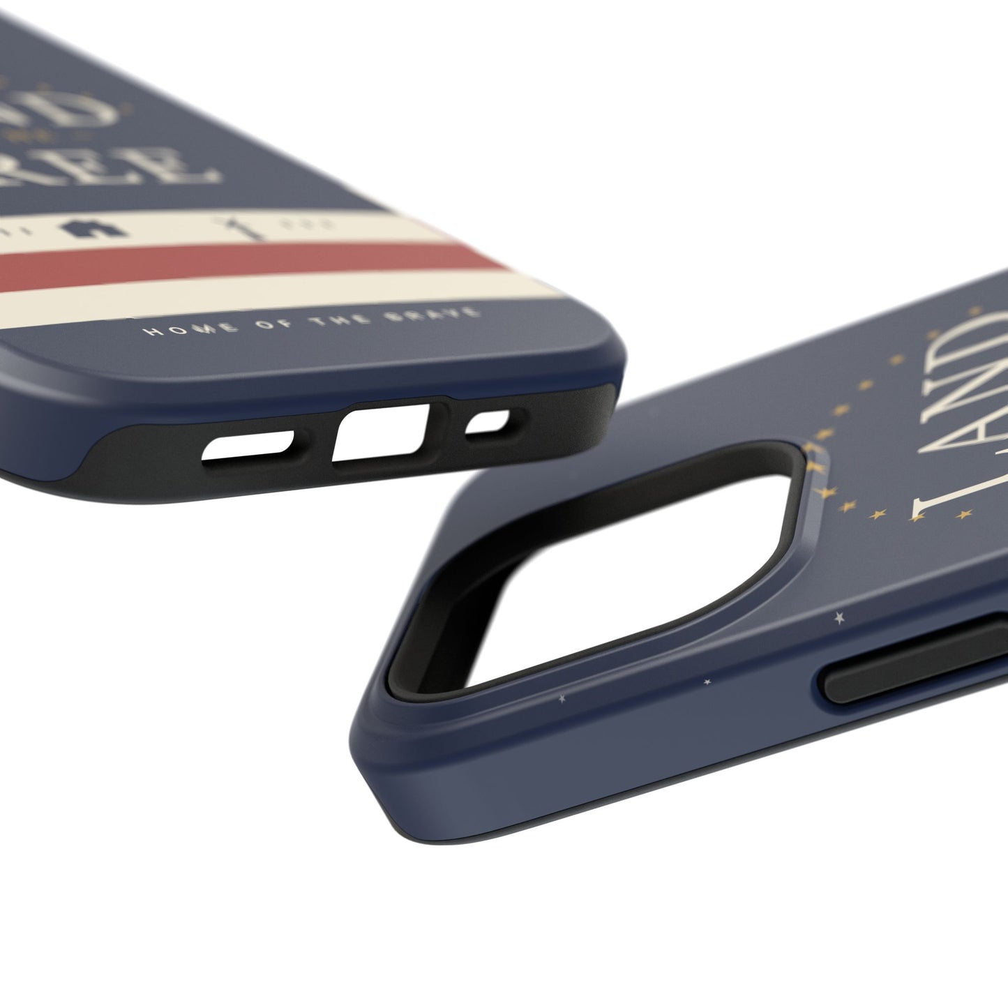 Land of the Free iPhone Impact-Resistant Case — Patriotic Stars & Stripes Phone Cover