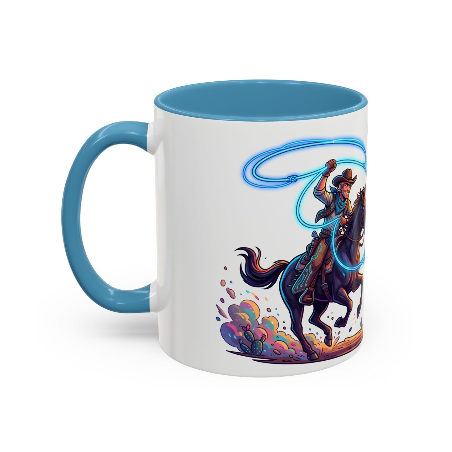 Cowboy vs. Tornado Accent Coffee Mug — Western Fantasy 11oz/15oz