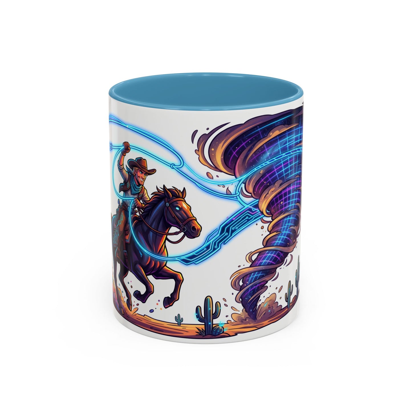 Cowboy vs. Tornado Accent Coffee Mug — Western Fantasy 11oz/15oz