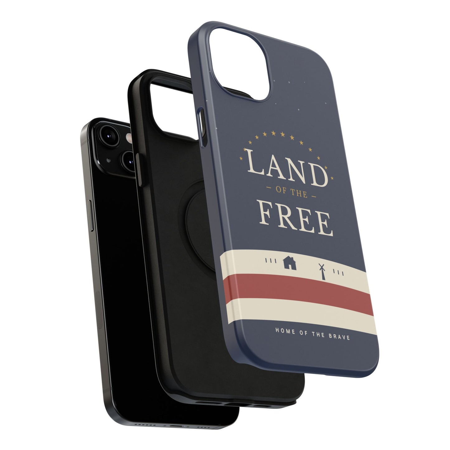 Land of the Free iPhone Impact-Resistant Case — Patriotic Stars & Stripes Phone Cover