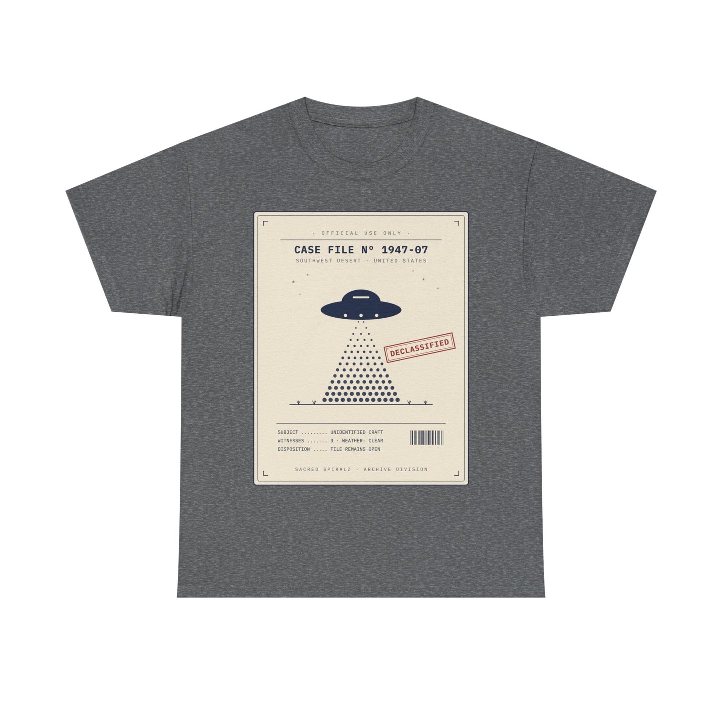 UFO Case File Graphic Tee – "Case File #1947-07" Alien Abduction T‑Shirt