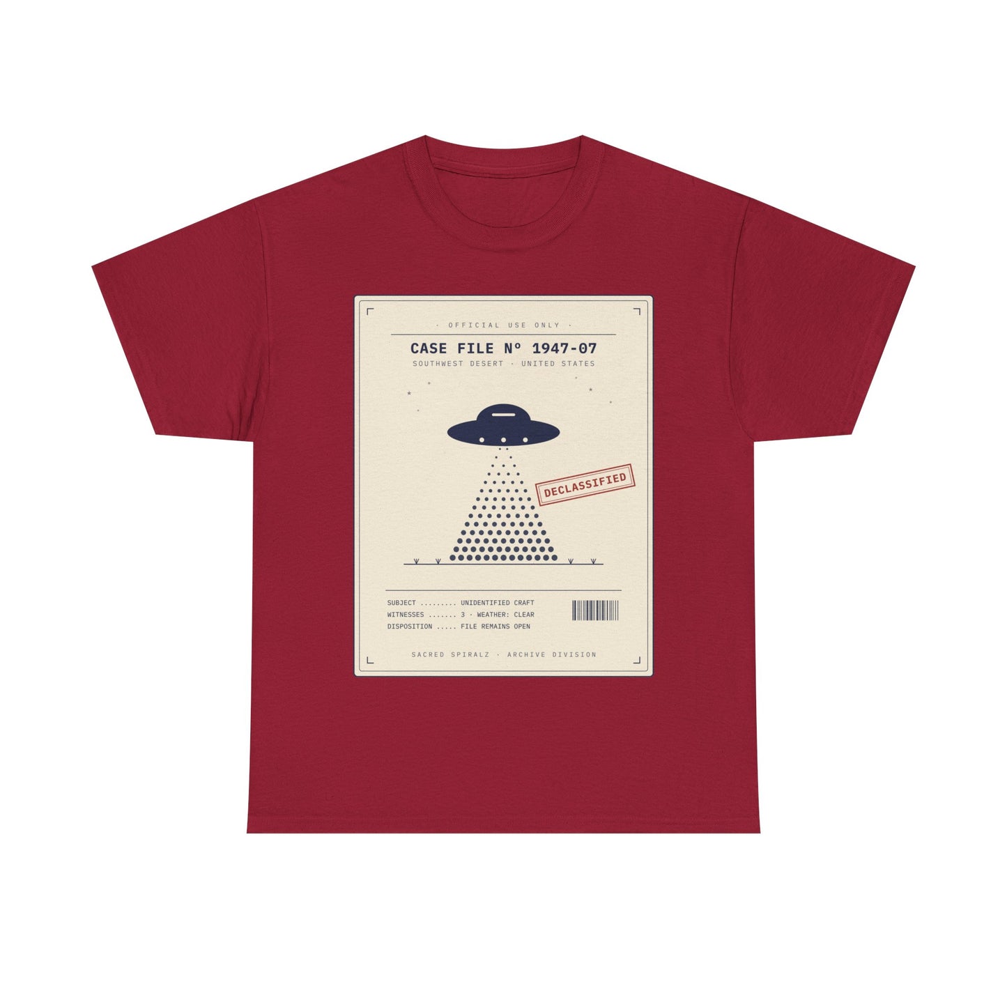 UFO Case File Graphic Tee – "Case File #1947-07" Alien Abduction T‑Shirt