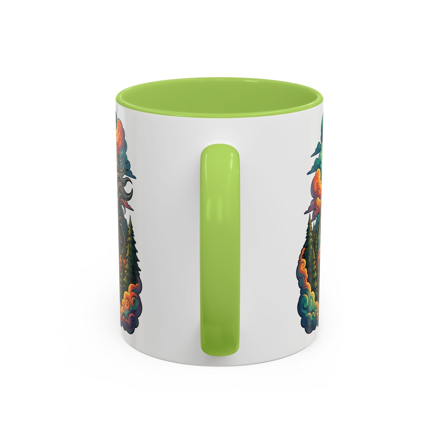 Mt. Rushmore Illustrated Accent Coffee Mug — Patriotic Presidents Art