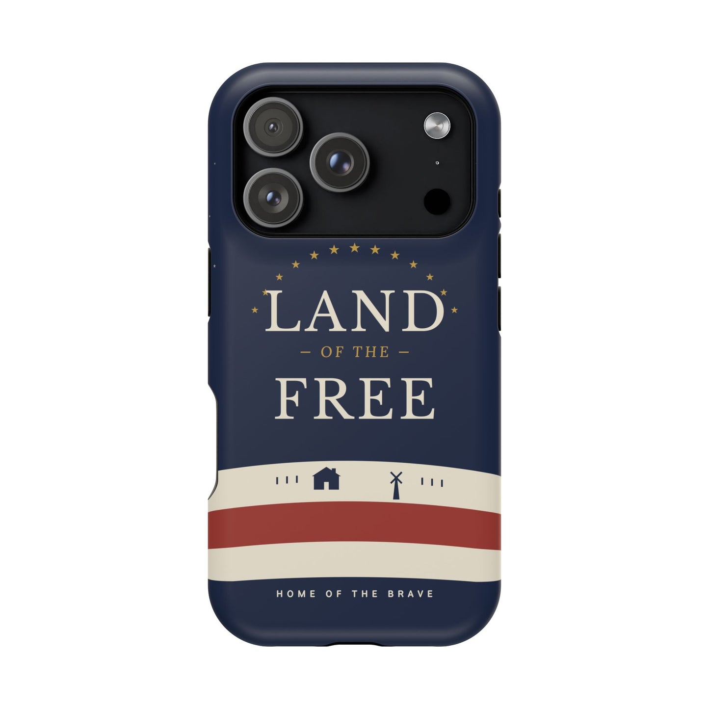 Land of the Free iPhone Impact-Resistant Case — Patriotic Stars & Stripes Phone Cover