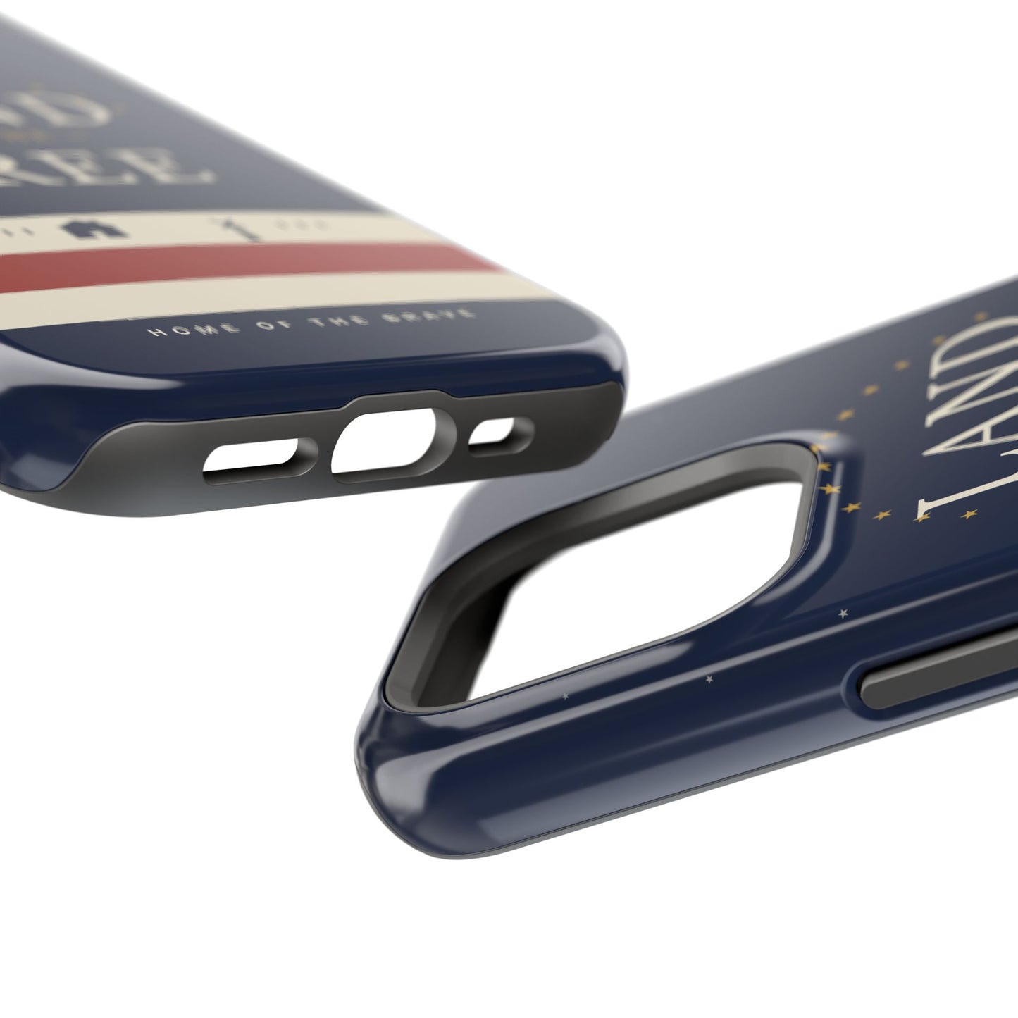 Land of the Free iPhone Impact-Resistant Case — Patriotic Stars & Stripes Phone Cover