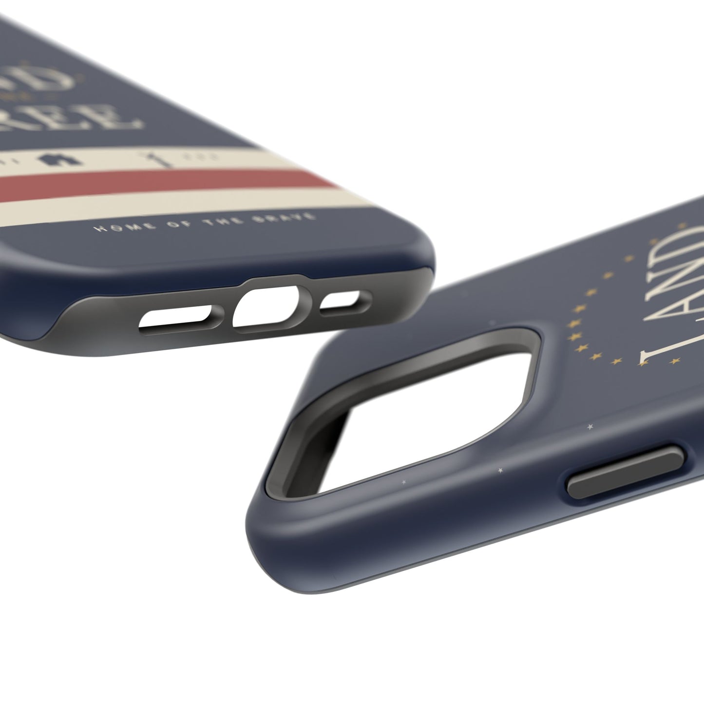 Land of the Free iPhone Impact-Resistant Case — Patriotic Stars & Stripes Phone Cover