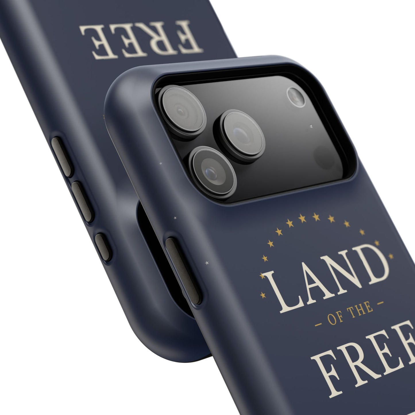 Land of the Free iPhone Impact-Resistant Case — Patriotic Stars & Stripes Phone Cover