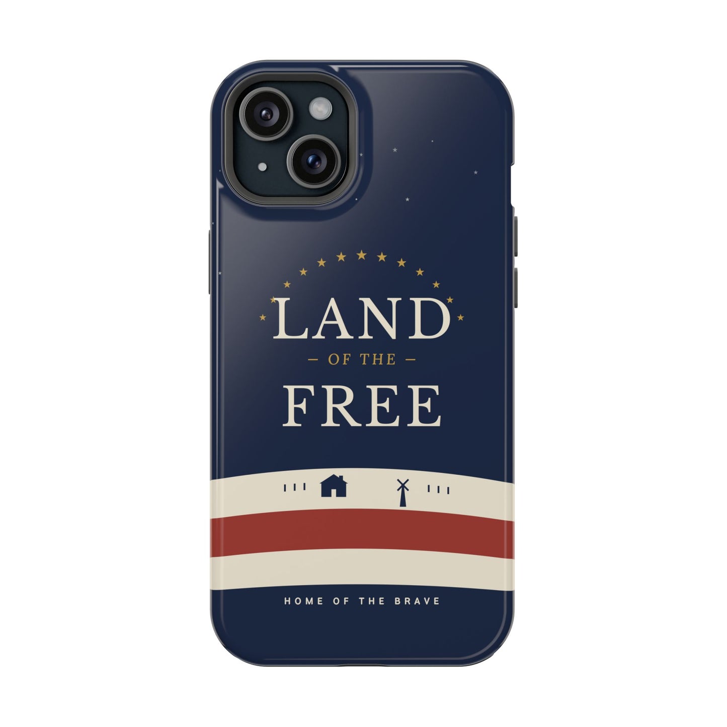 Land of the Free iPhone Impact-Resistant Case — Patriotic Stars & Stripes Phone Cover