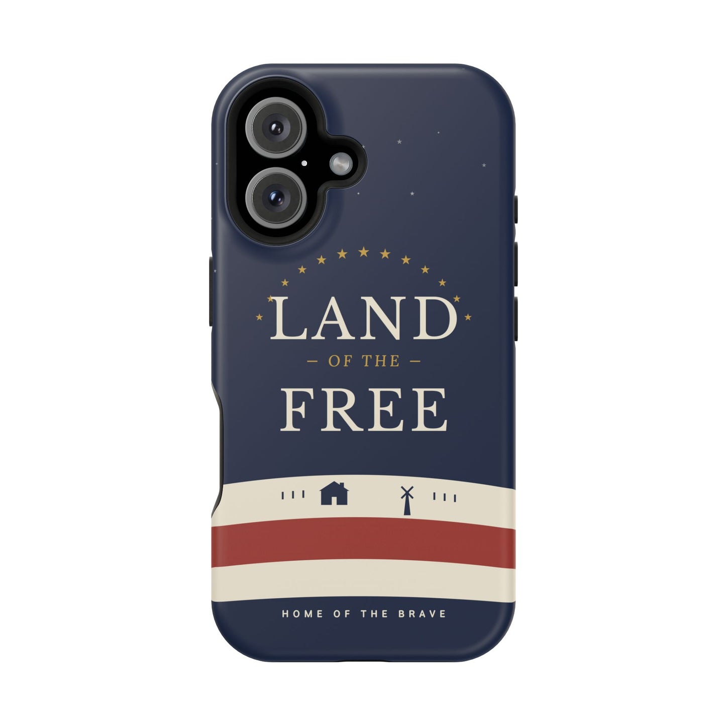 Land of the Free iPhone Impact-Resistant Case — Patriotic Stars & Stripes Phone Cover