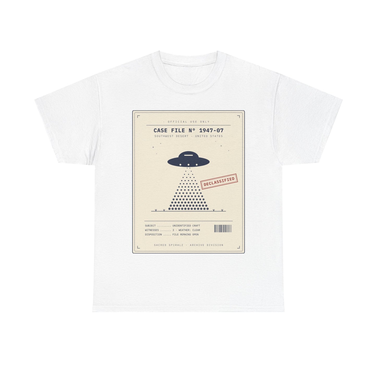 UFO Case File Graphic Tee – "Case File #1947-07" Alien Abduction T‑Shirt