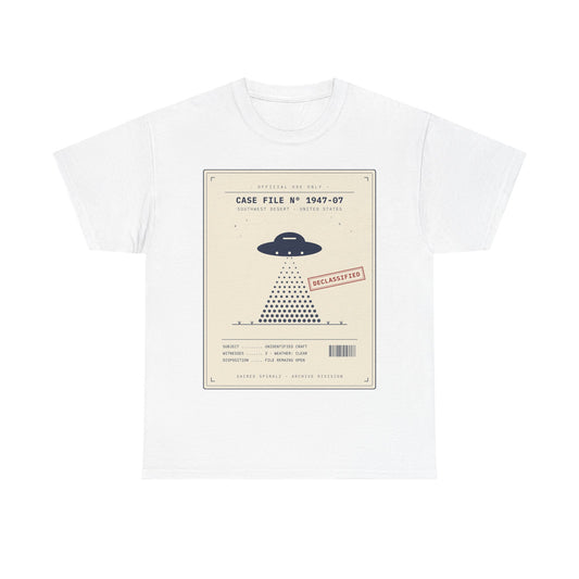 UFO Case File Graphic Tee – "Case File #1947-07" Alien Abduction T‑Shirt