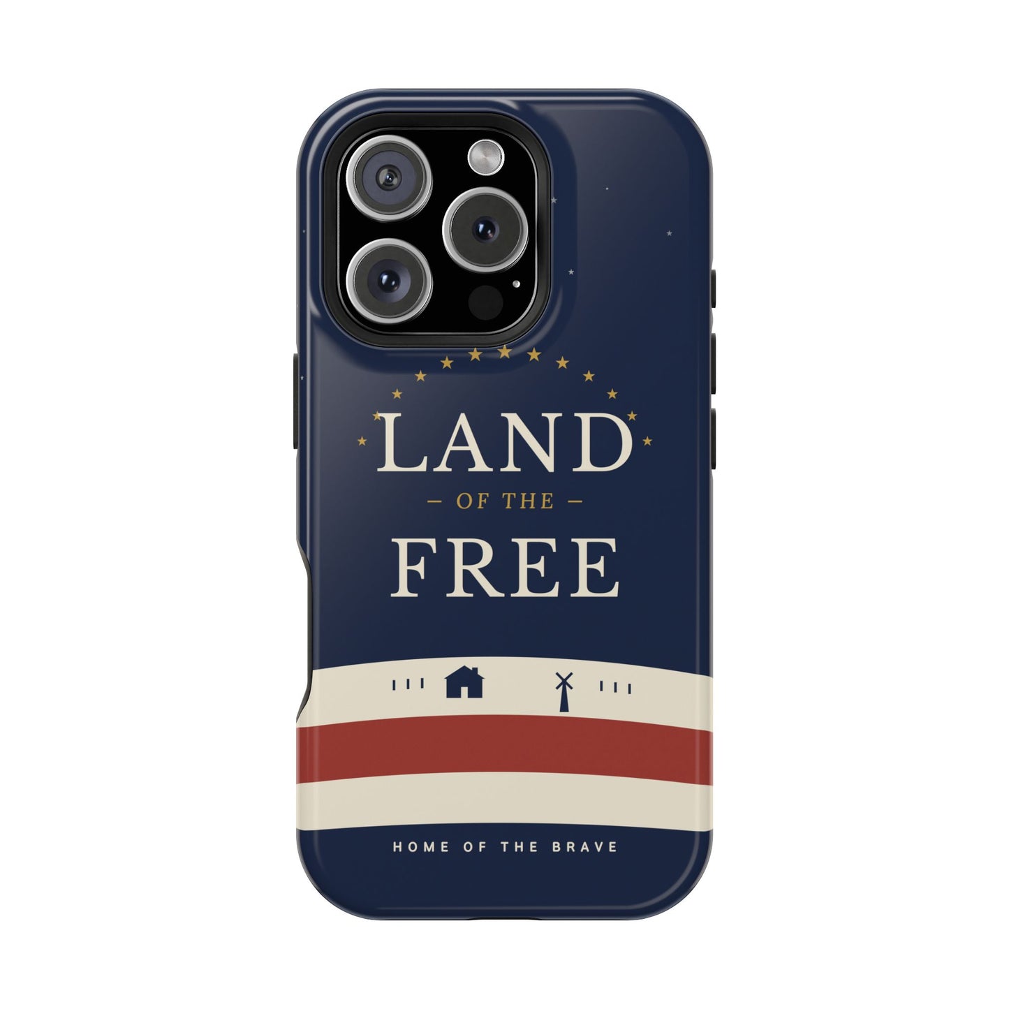 Land of the Free iPhone Impact-Resistant Case — Patriotic Stars & Stripes Phone Cover