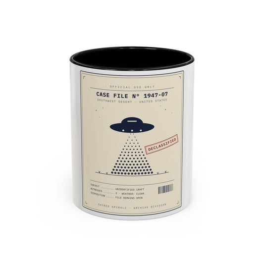UFO Case File Coffee Mug — Declassified Alien Abduction Design (11/15oz)