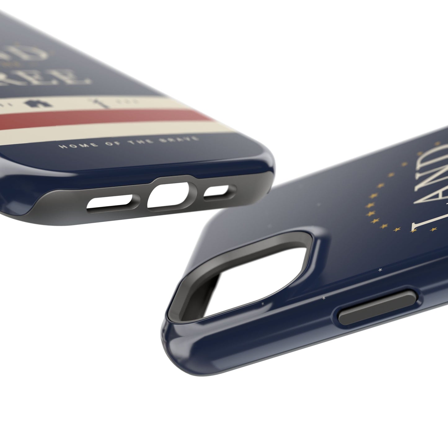 Land of the Free iPhone Impact-Resistant Case — Patriotic Stars & Stripes Phone Cover