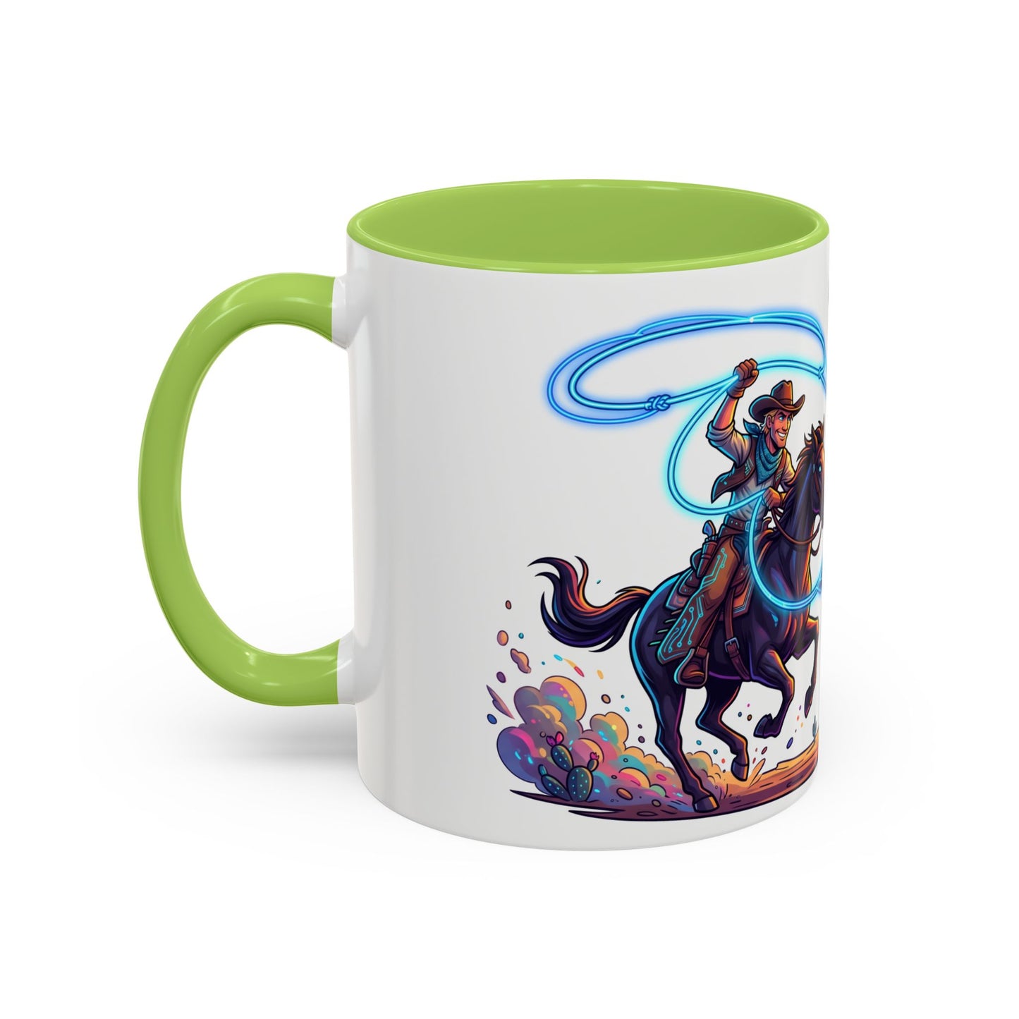 Cowboy vs. Tornado Accent Coffee Mug — Western Fantasy 11oz/15oz
