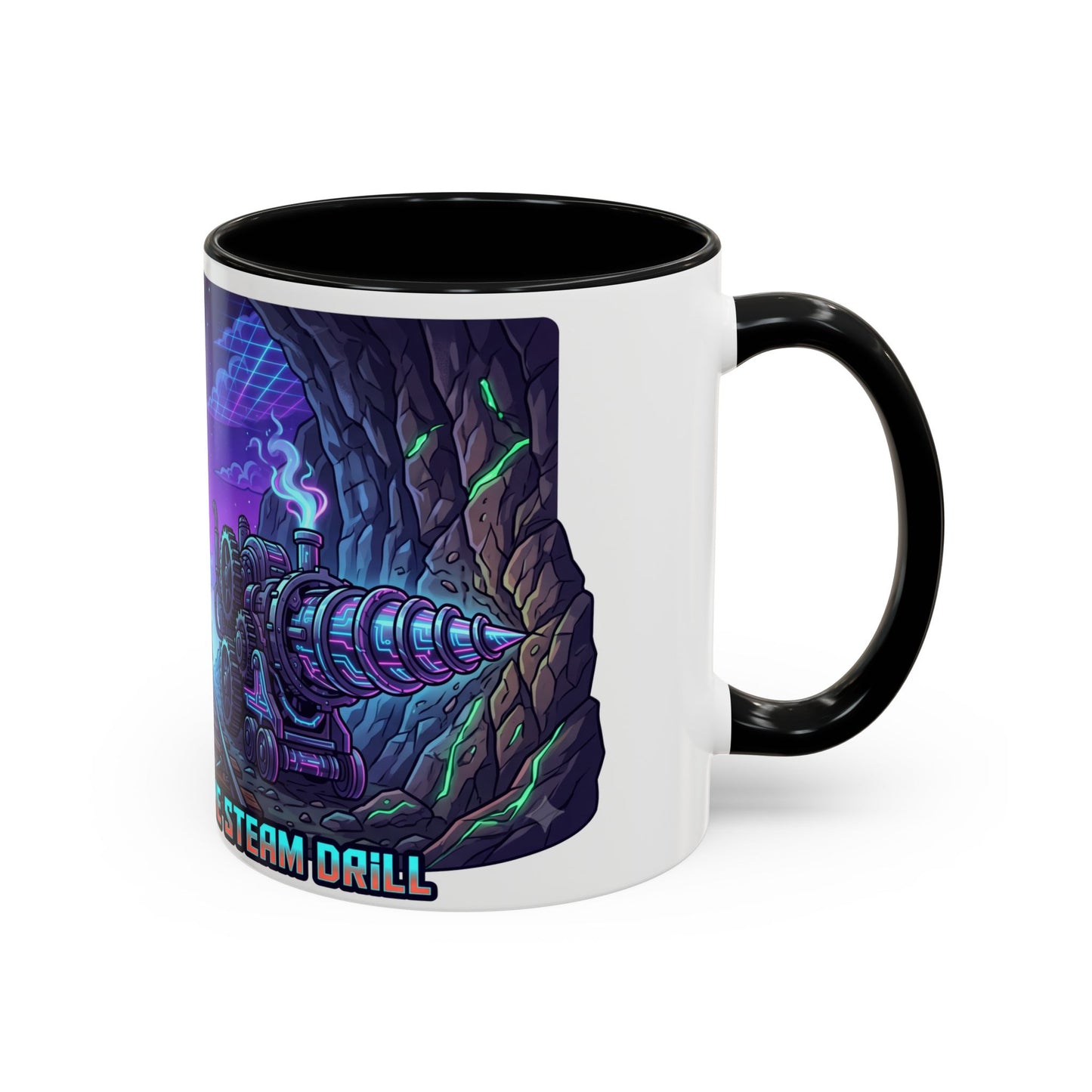 Steam Drill Band Coffee Mug — 'John Henry & The Steam Drill' Retro Rock Music Mug