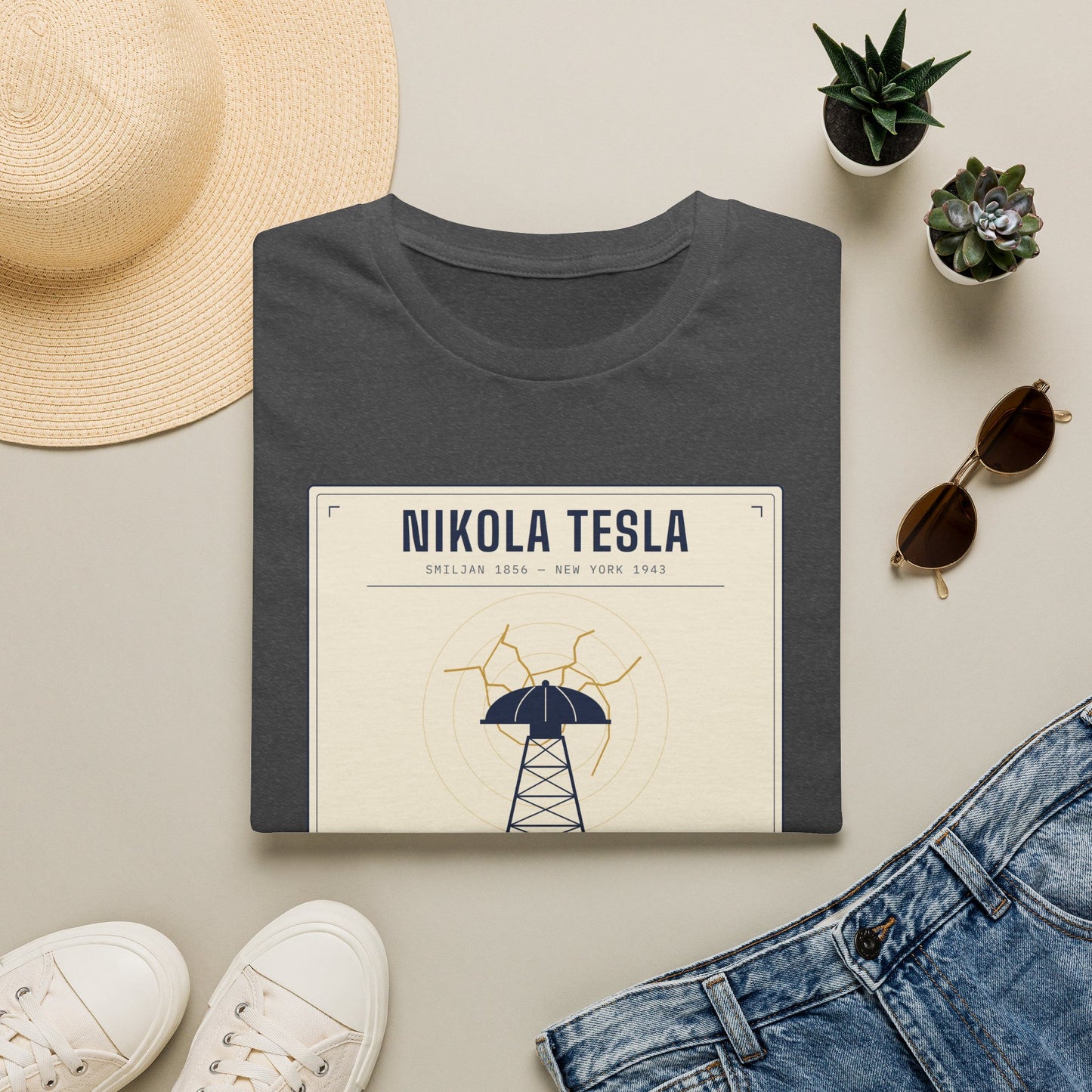 Tesla Poster T‑Shirt — "Nikola Tesla: The Future Is Mine" Vintage Science Tee
