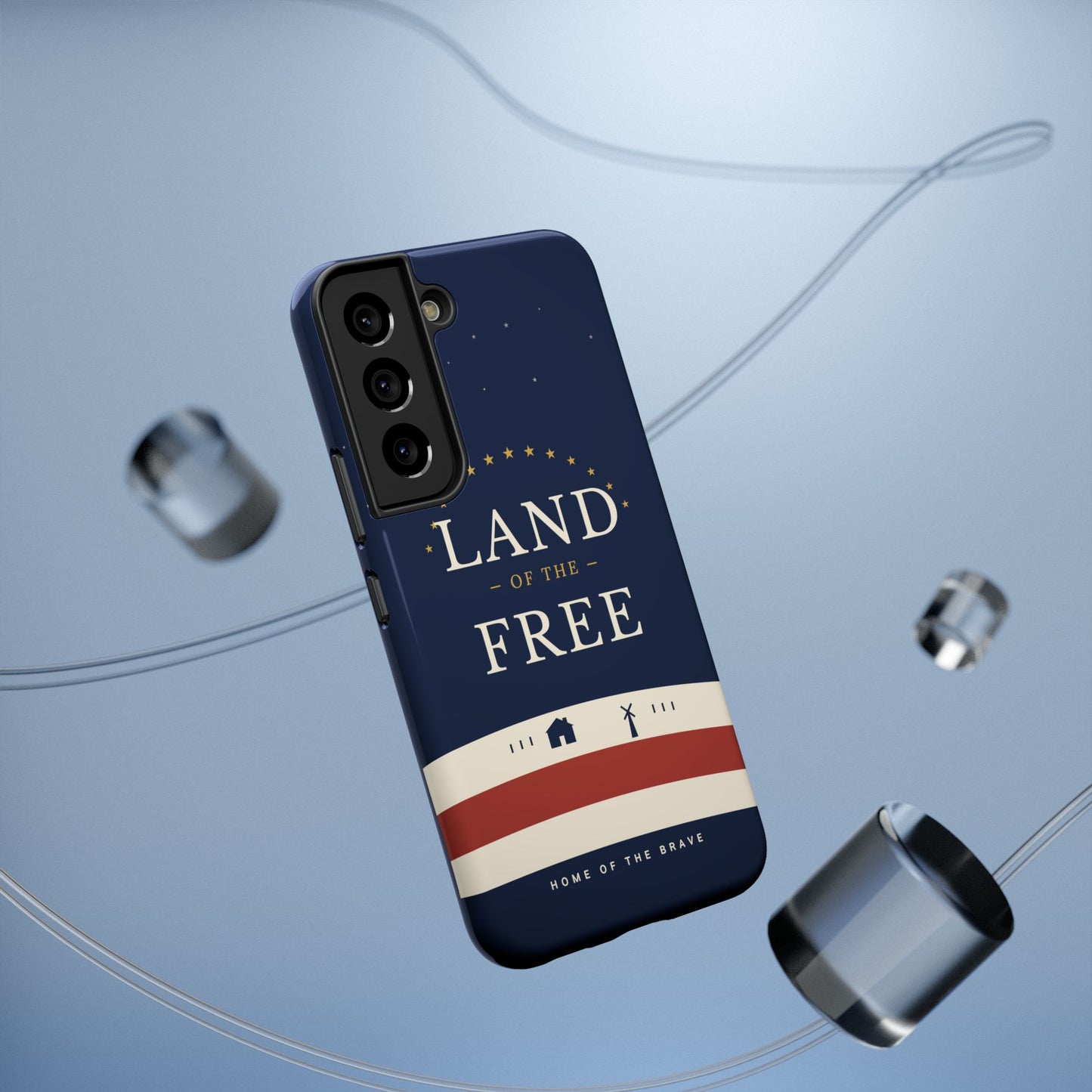 Land of the Free iPhone Impact-Resistant Case — Patriotic Stars & Stripes Phone Cover