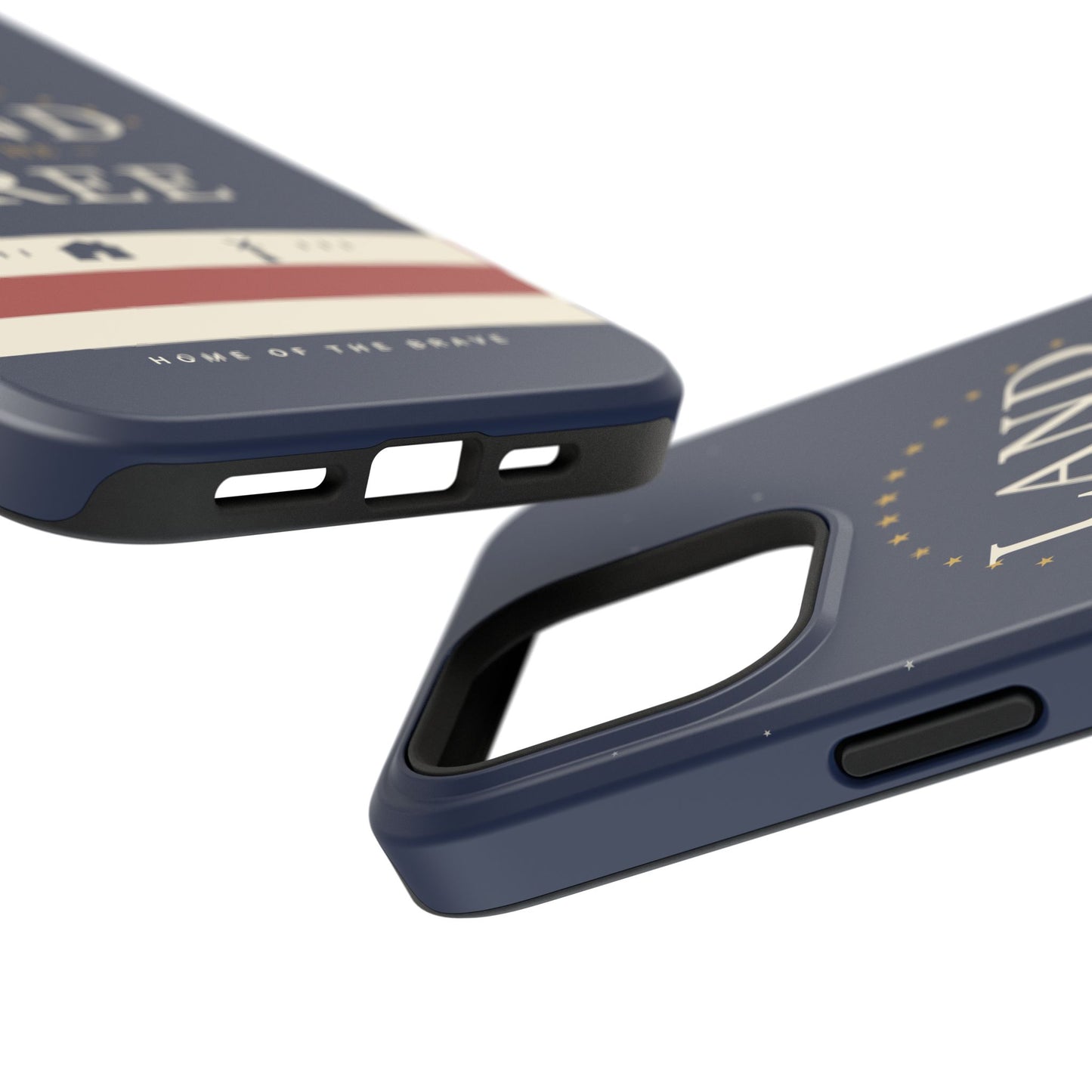 Land of the Free iPhone Impact-Resistant Case — Patriotic Stars & Stripes Phone Cover