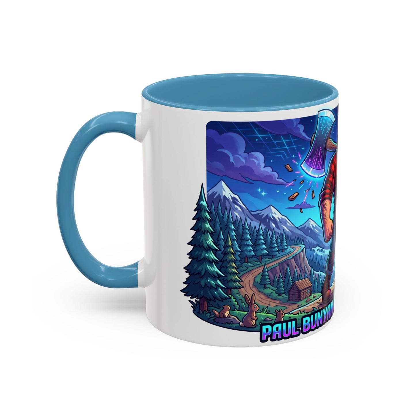 Paul Bunyan & Babe the Blue Ox Coffee Mug — Rustic Lumberjack Accent Mug