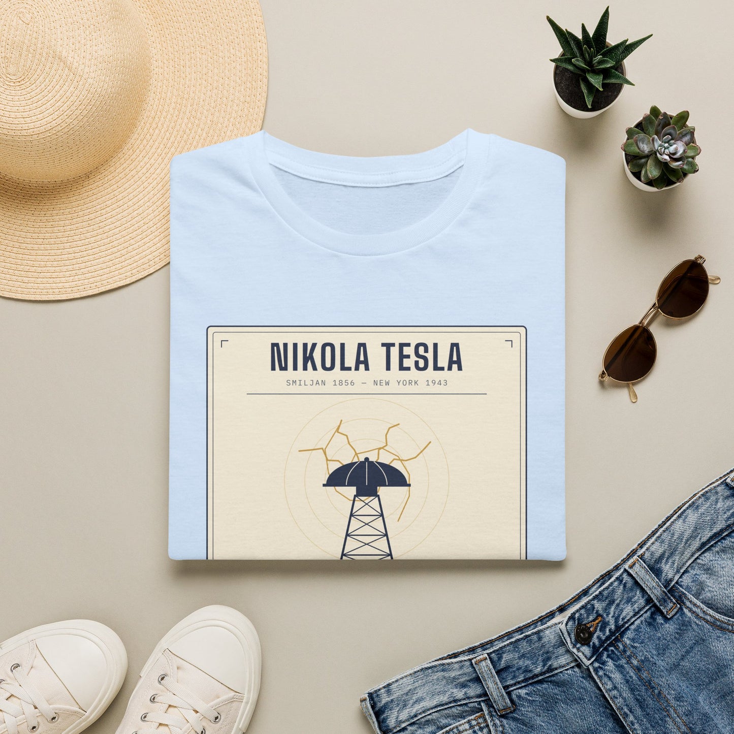 Tesla Poster T‑Shirt — "Nikola Tesla: The Future Is Mine" Vintage Science Tee