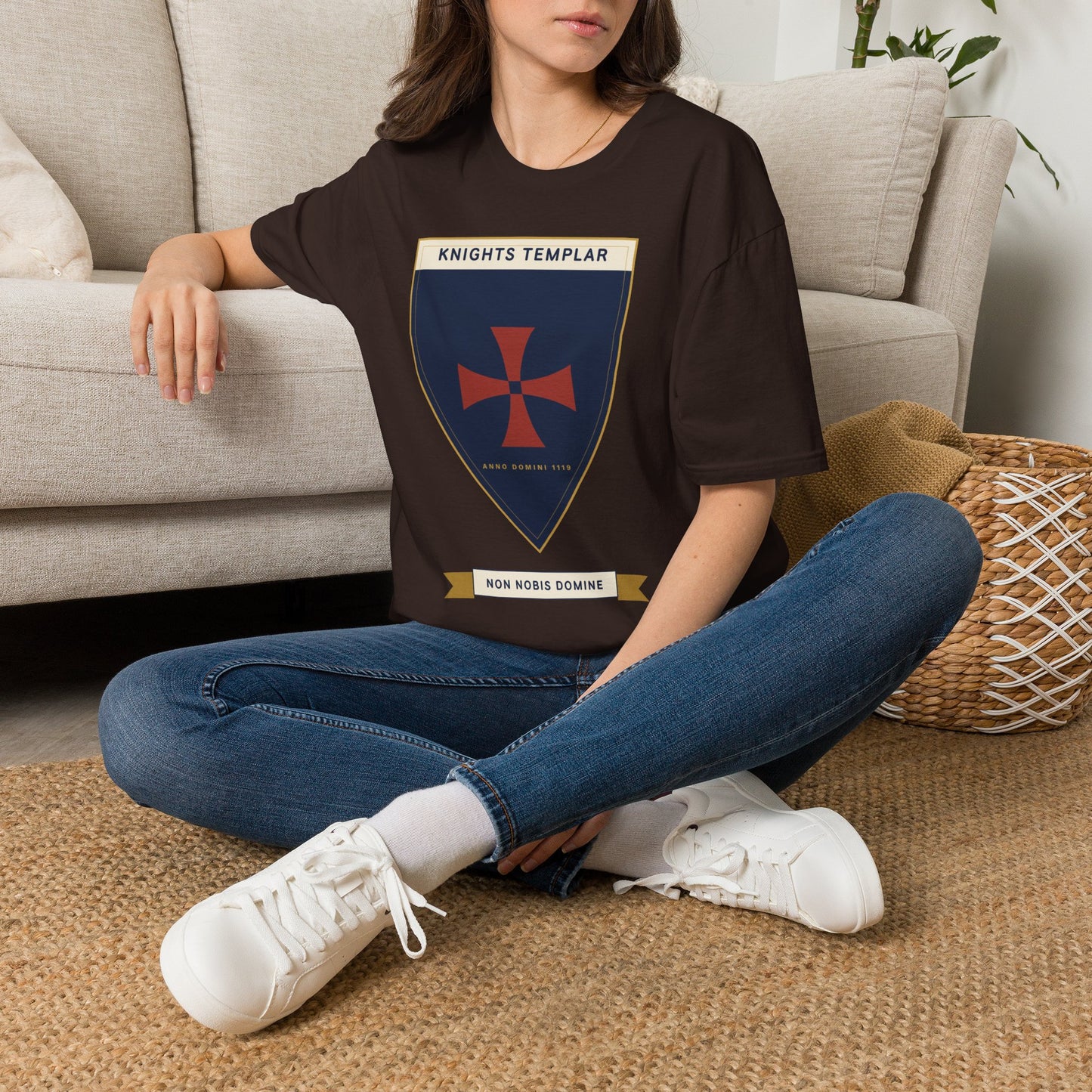 Knights Templar Shield T-Shirt — Vintage Crusader Cross Tee