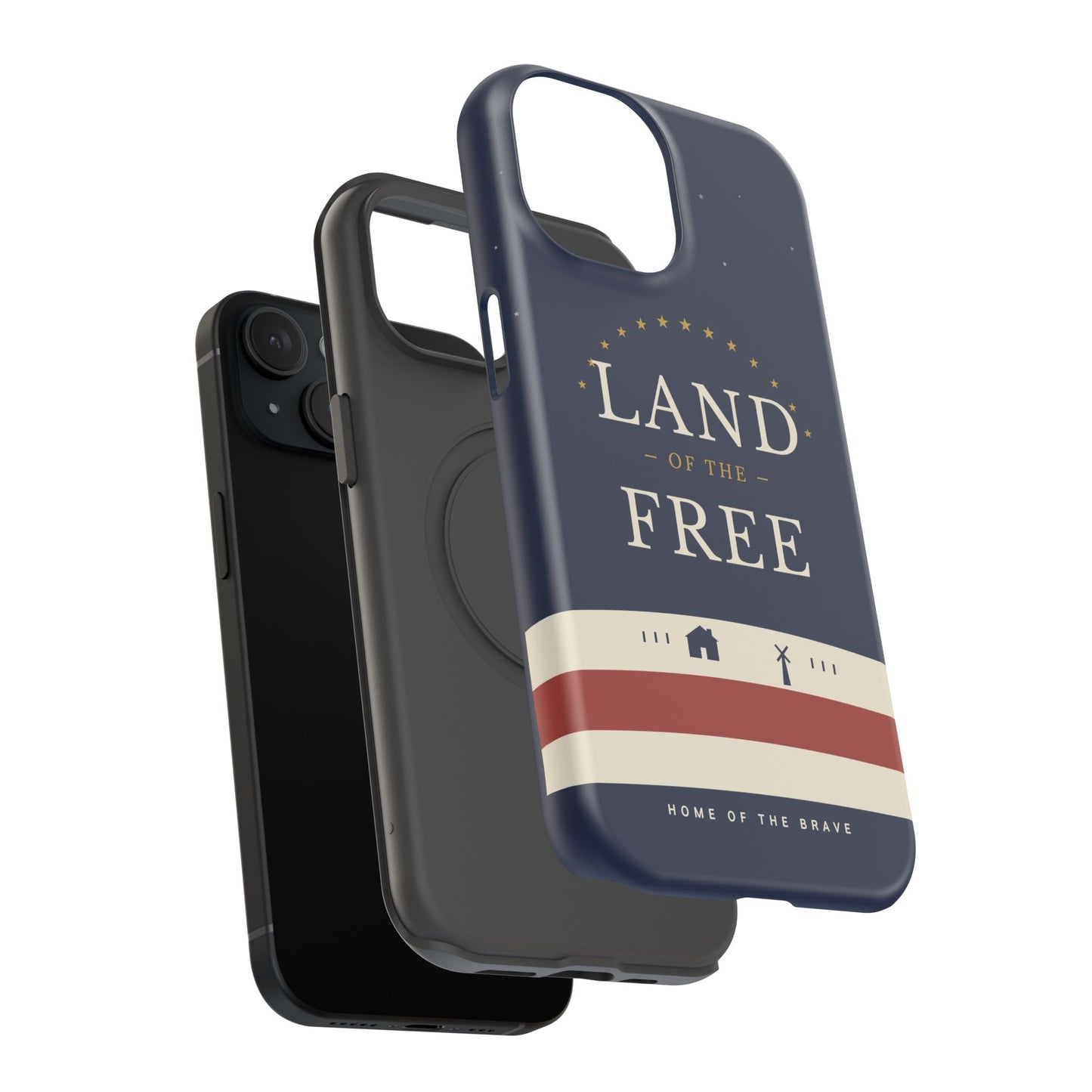 Land of the Free iPhone Impact-Resistant Case — Patriotic Stars & Stripes Phone Cover