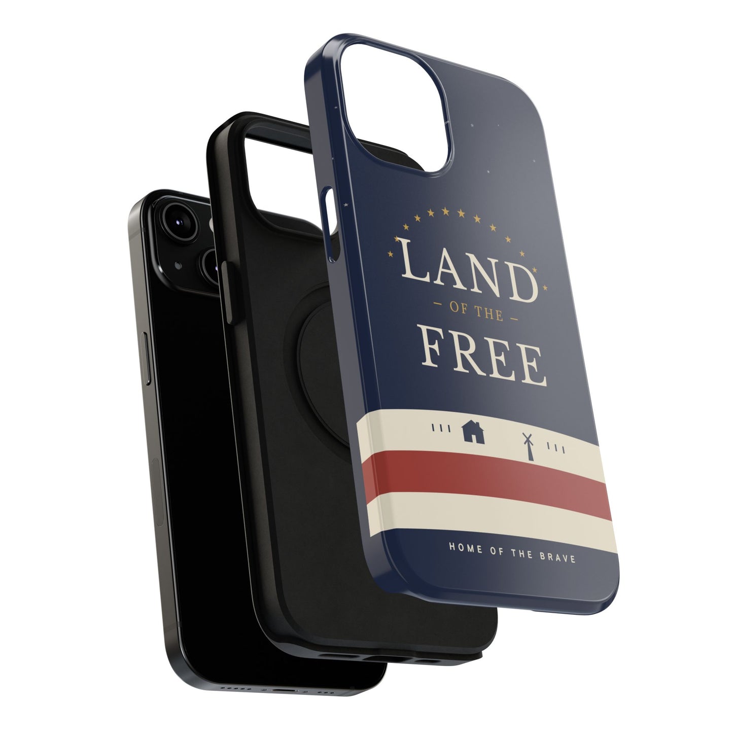 Land of the Free iPhone Impact-Resistant Case — Patriotic Stars & Stripes Phone Cover