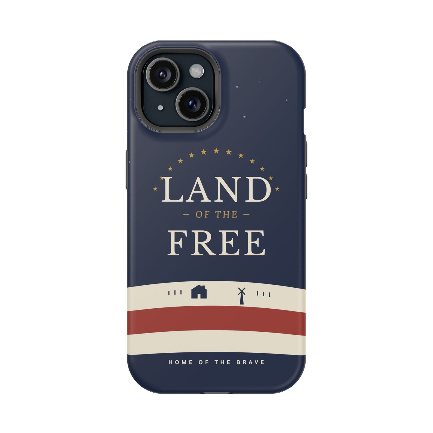 Land of the Free iPhone Impact-Resistant Case — Patriotic Stars & Stripes Phone Cover