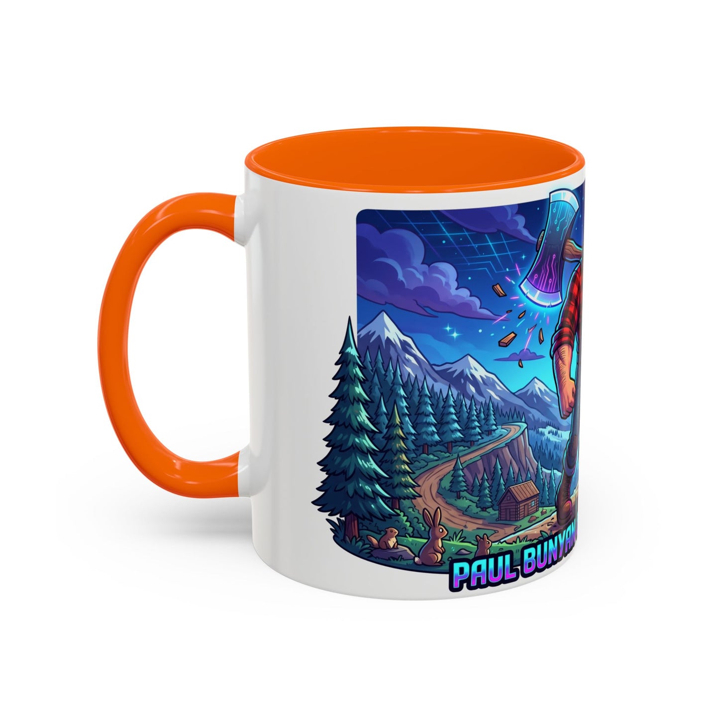 Paul Bunyan & Babe the Blue Ox Coffee Mug — Rustic Lumberjack Accent Mug