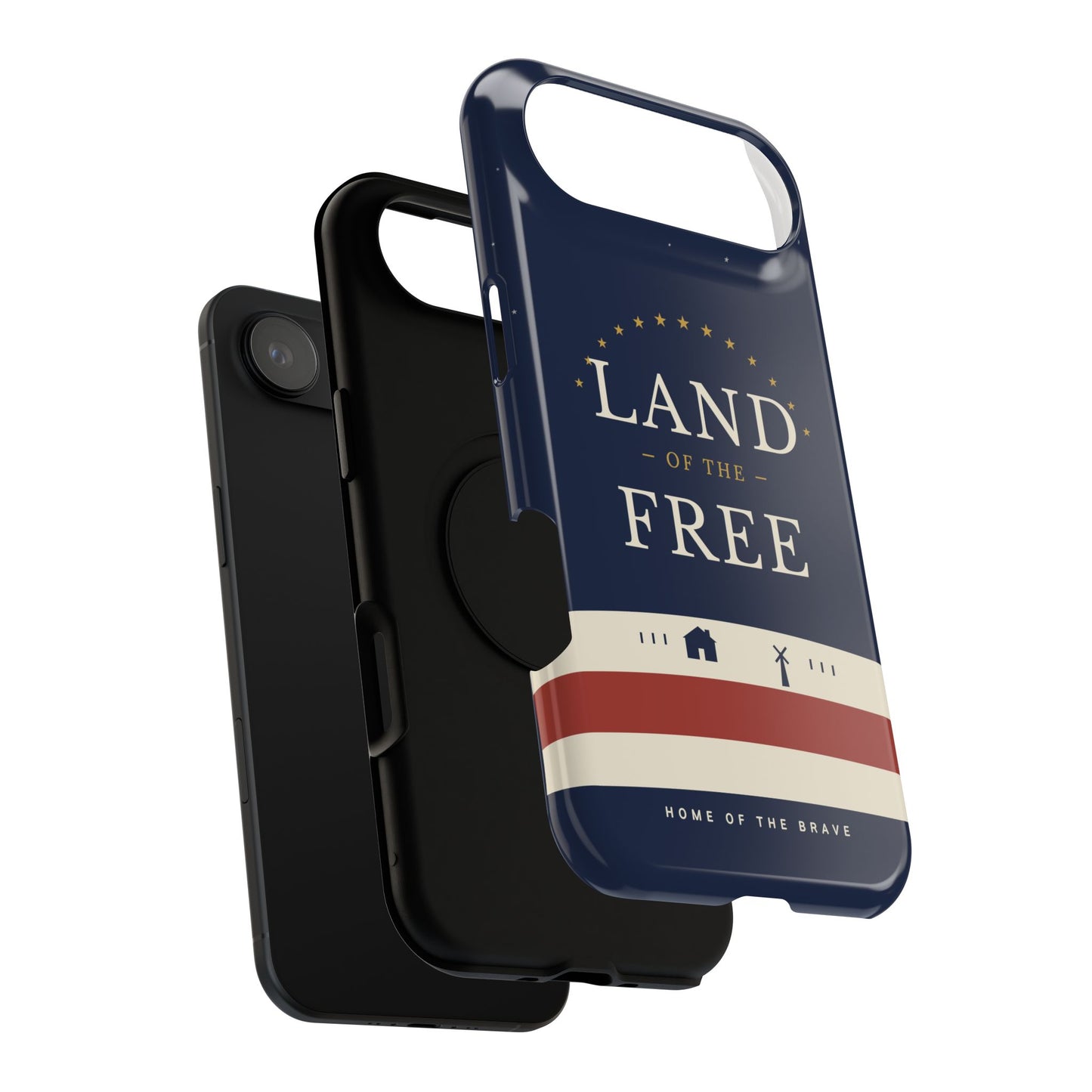 Land of the Free iPhone Impact-Resistant Case — Patriotic Stars & Stripes Phone Cover