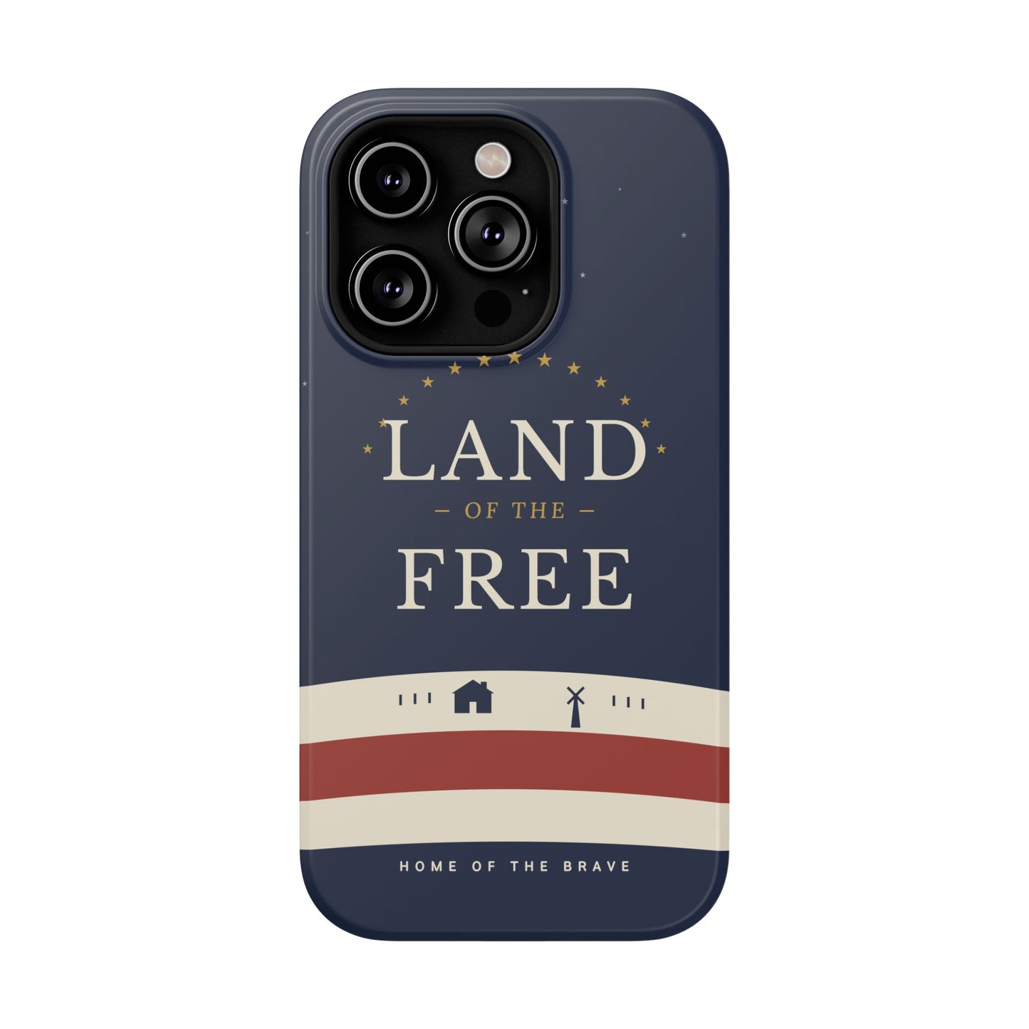 Land of the Free iPhone Impact-Resistant Case — Patriotic Stars & Stripes Phone Cover