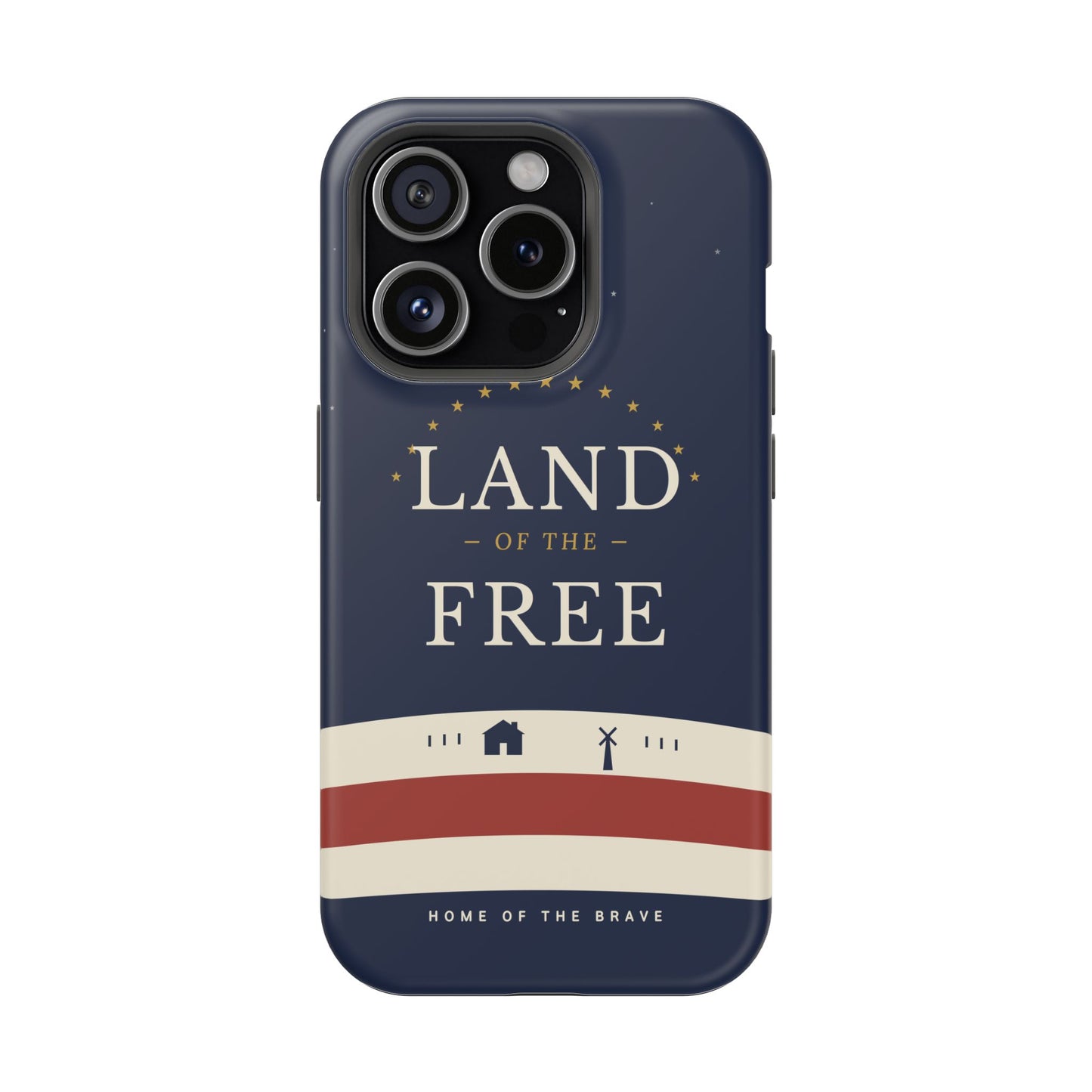 Land of the Free iPhone Impact-Resistant Case — Patriotic Stars & Stripes Phone Cover